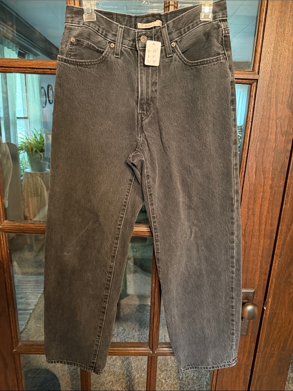 Levi's Women's Black Washed Wide Leg Jeans